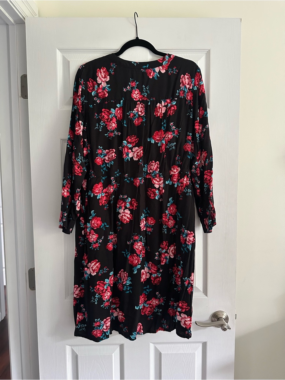 Size 1X Dex Floral Zip Front Drawstring High-Low Dress - Picture 4 of 8